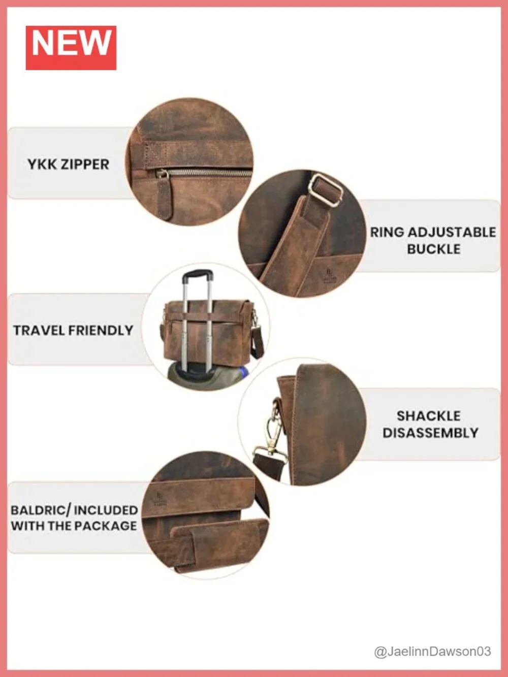 Genuine Leather Messenger Bag 16